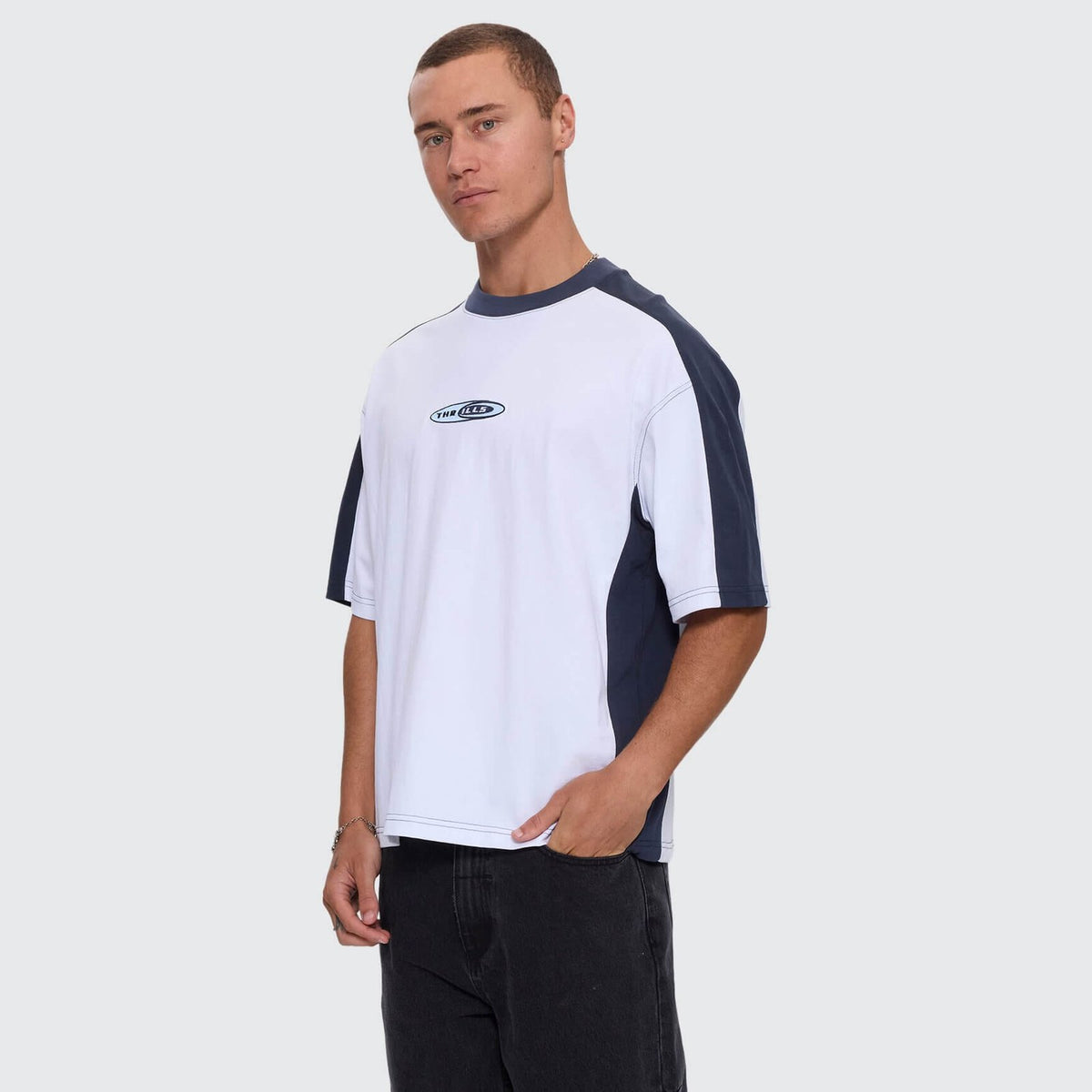 Mad Dogs Box Crop Panel Tee White - Image 3