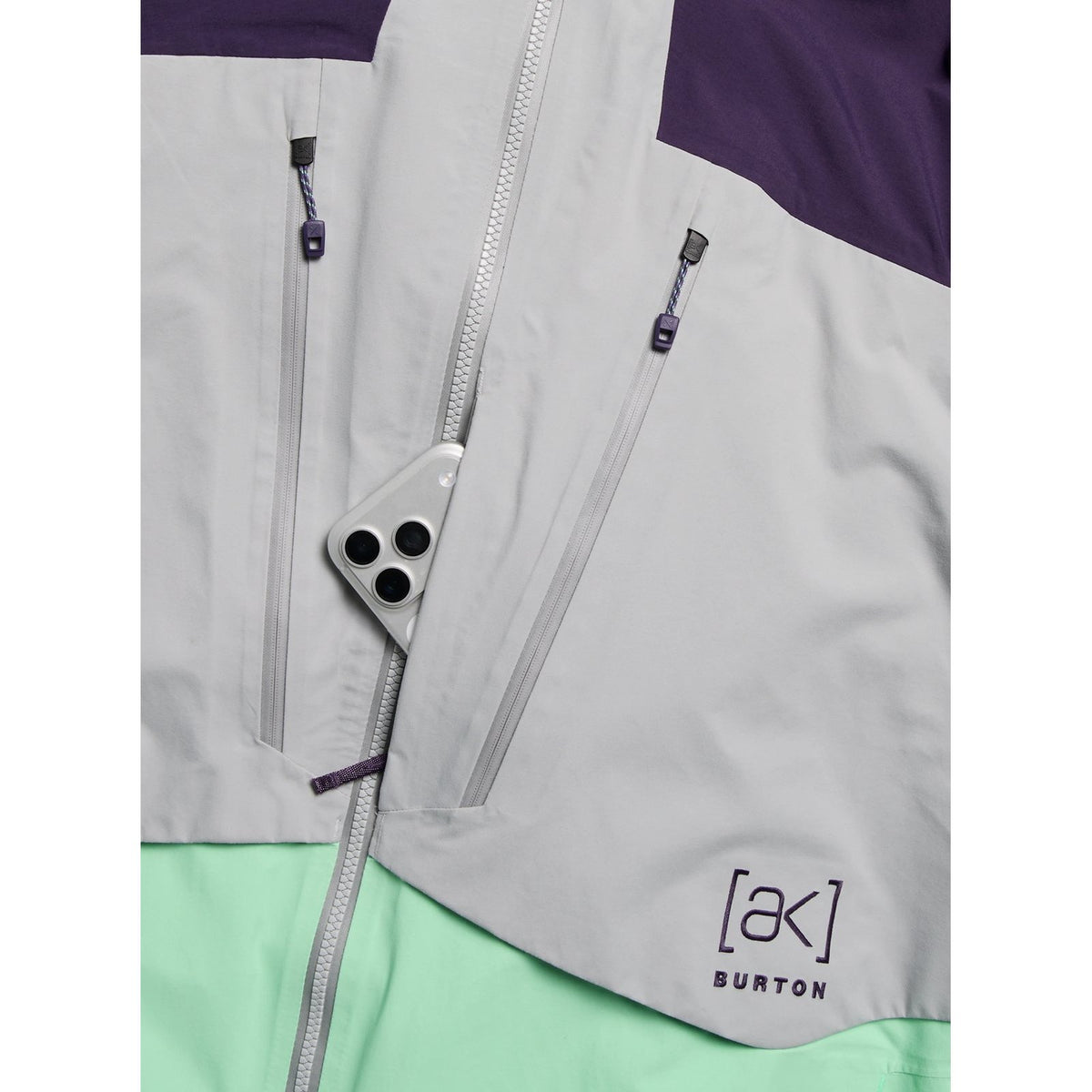 Mens [Ak] Swash Synthetic Insulated Gore-Tex 2L Jacket Nightshade Purple / Apparition Gray / Green Voltage - Image 30