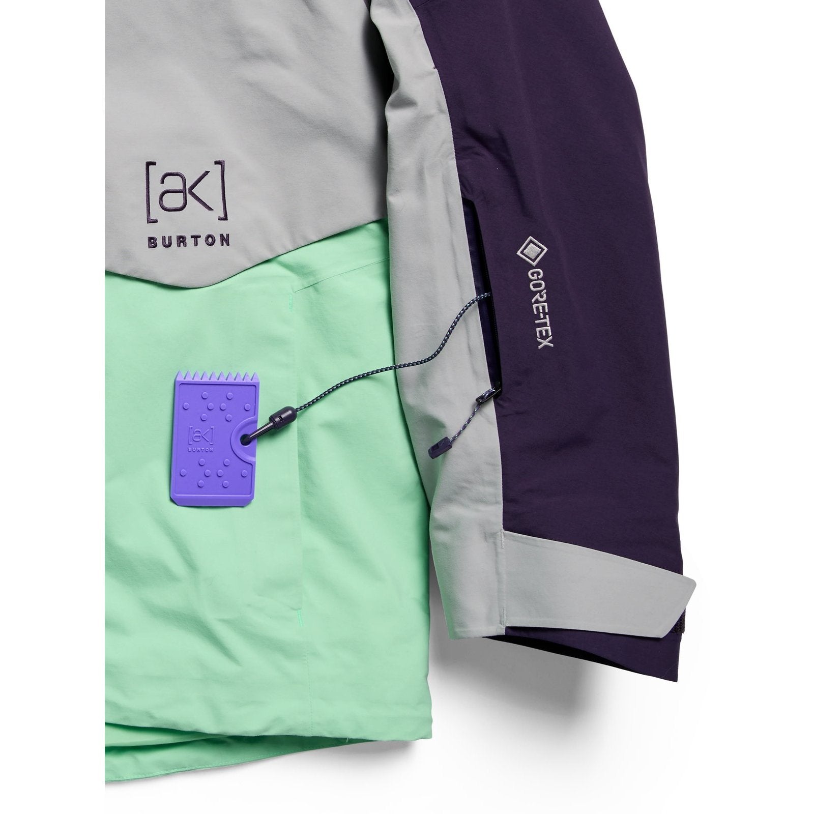 Mens [Ak] Swash Synthetic Insulated Gore-Tex 2L Jacket Nightshade Purple / Apparition Gray / Green Voltage - Image 32