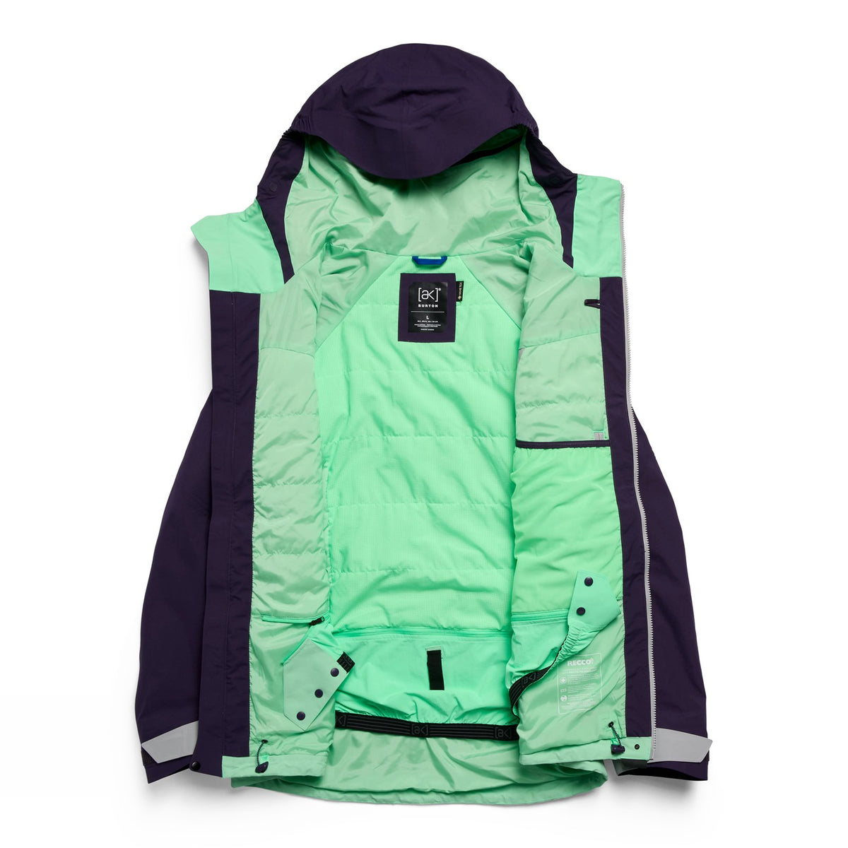 Mens [Ak] Swash Synthetic Insulated Gore-Tex 2L Jacket Nightshade Purple / Apparition Gray / Green Voltage - Image 34