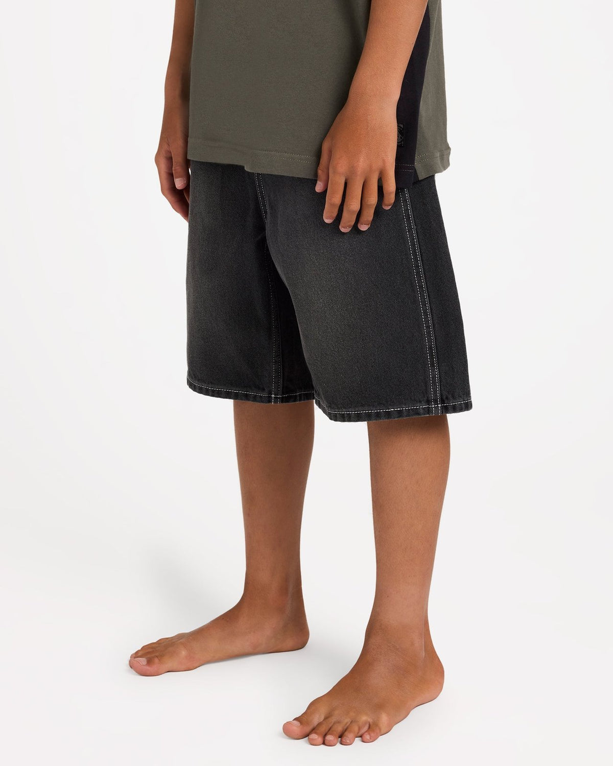 Boys Spec Denim Shorts Black - Image 3