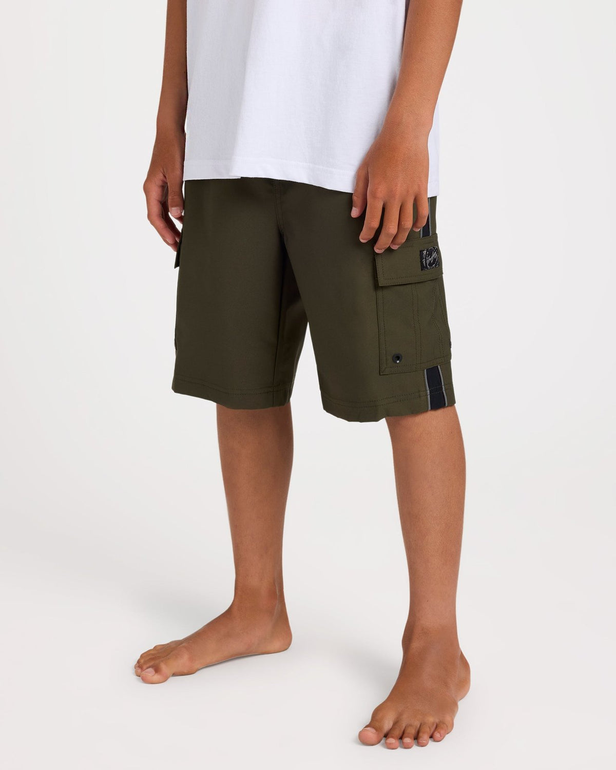 Boys Throw On 3.0 18" Black / Grey Board Shorts Forest - Image 3