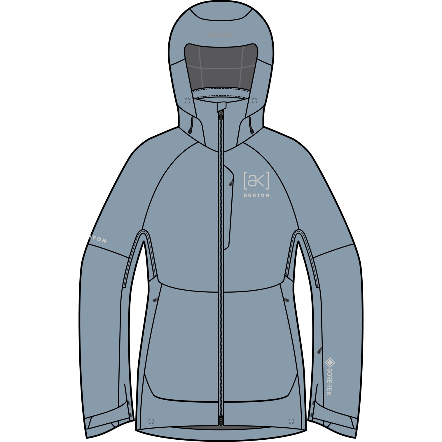 Womens [Ak] Kimmy Gore-Tex 3L Stretch Snowboard Jacket Airstream Blue - Image 3