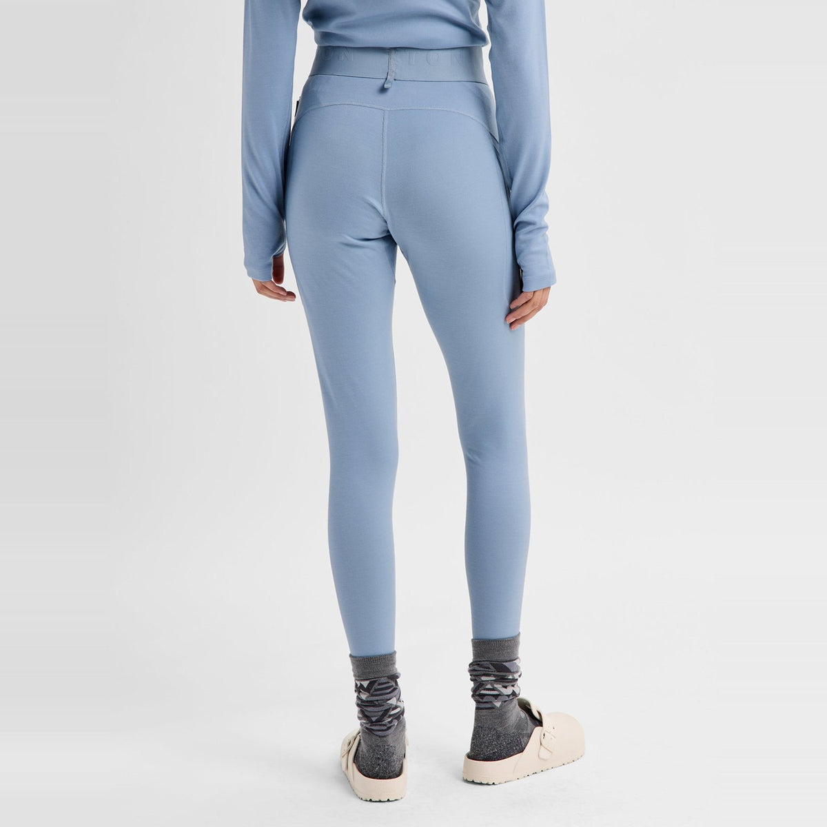 Womens Merino Blend Midweight Base Layer Pants Airstream Blue - Image 3