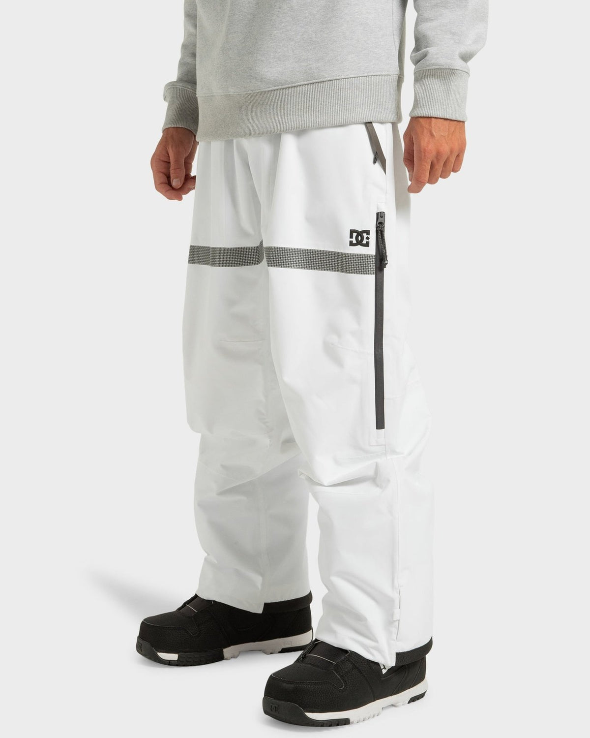 Mens Squadron 30K Snowboard Pants White - Image 3