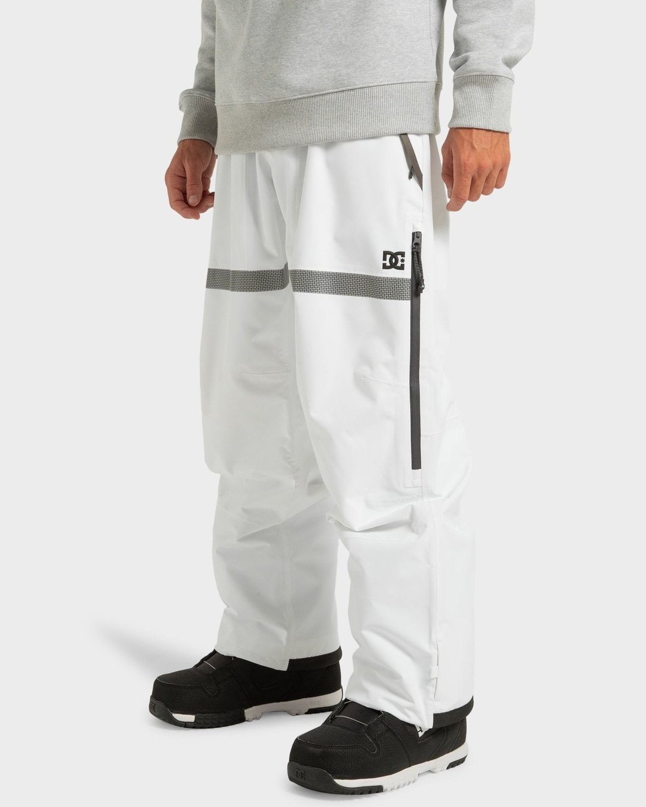 Mens Squadron 30K Snowboard Pants White - Image 3
