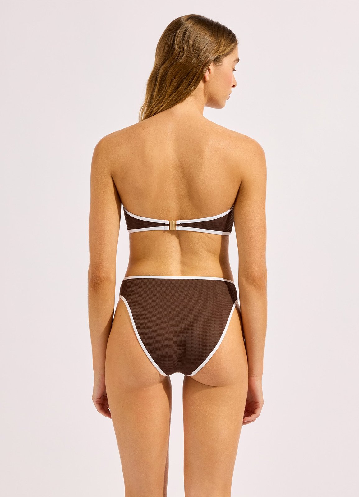 Beach Bound High Leg Bikini Bottom Dark Chocolate - Image 3