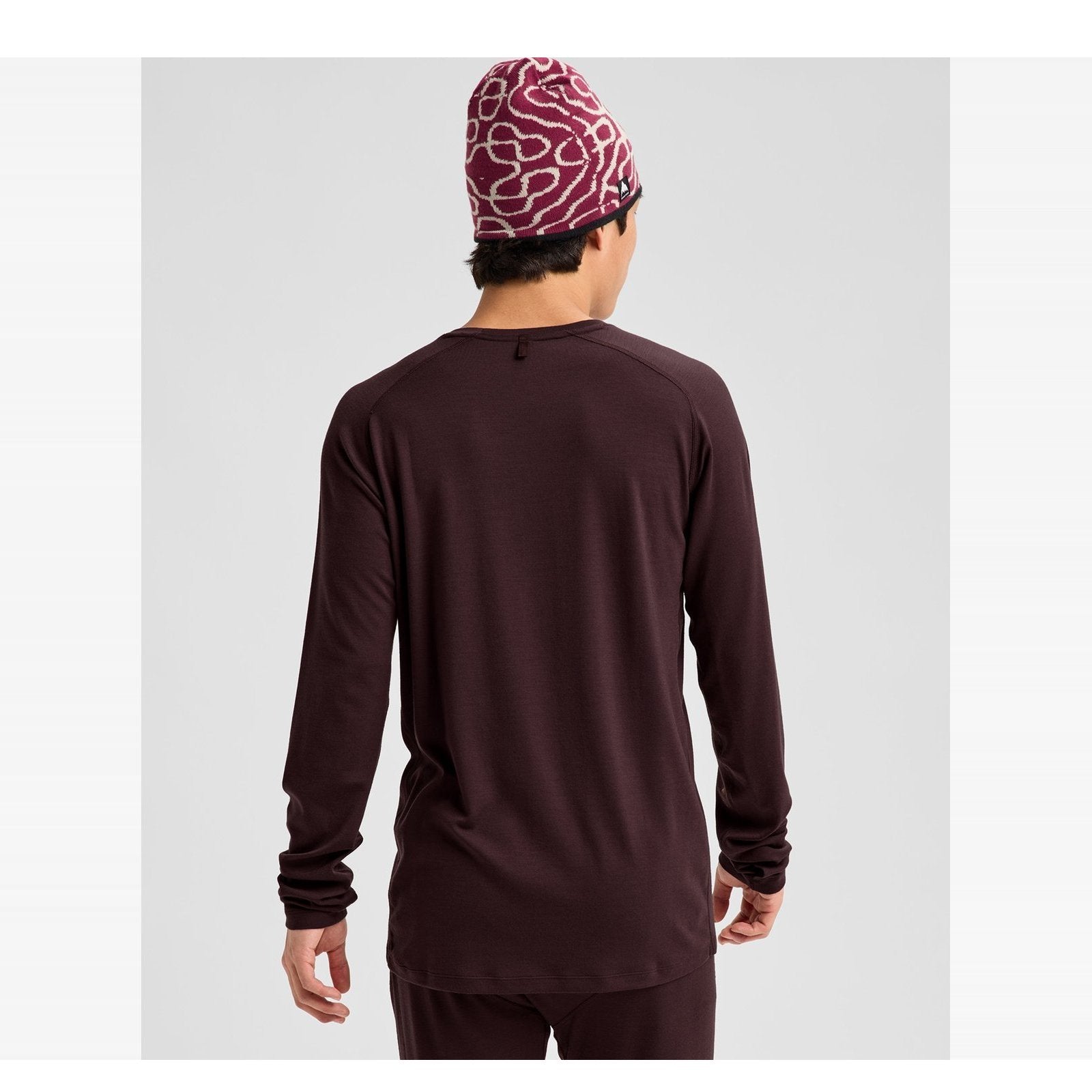 Mens Merino Blend Midweight Base Layer Crew Bear Hug Brown - Image 3