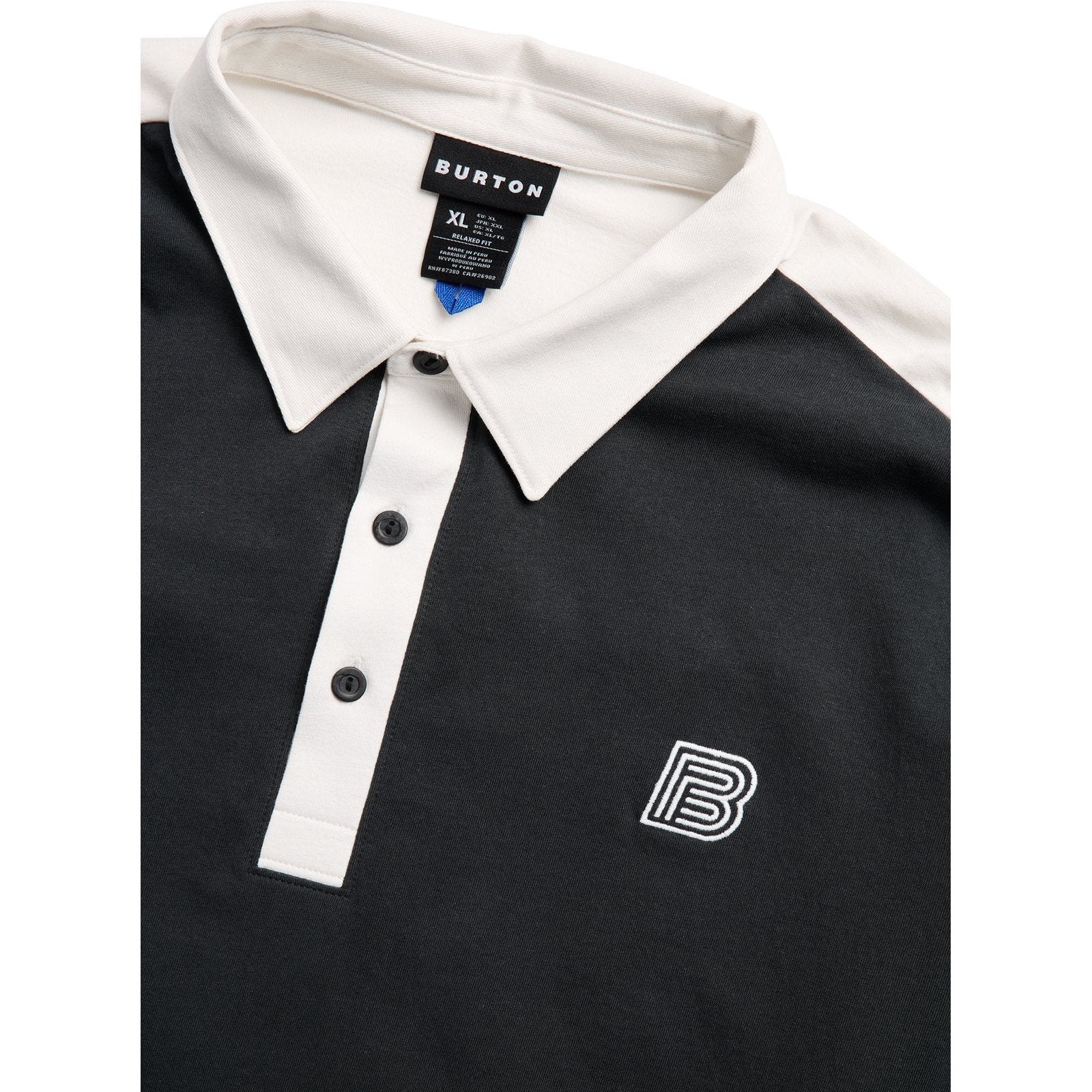 Mens Rugby Shirt True Black / Stout White - Image 3