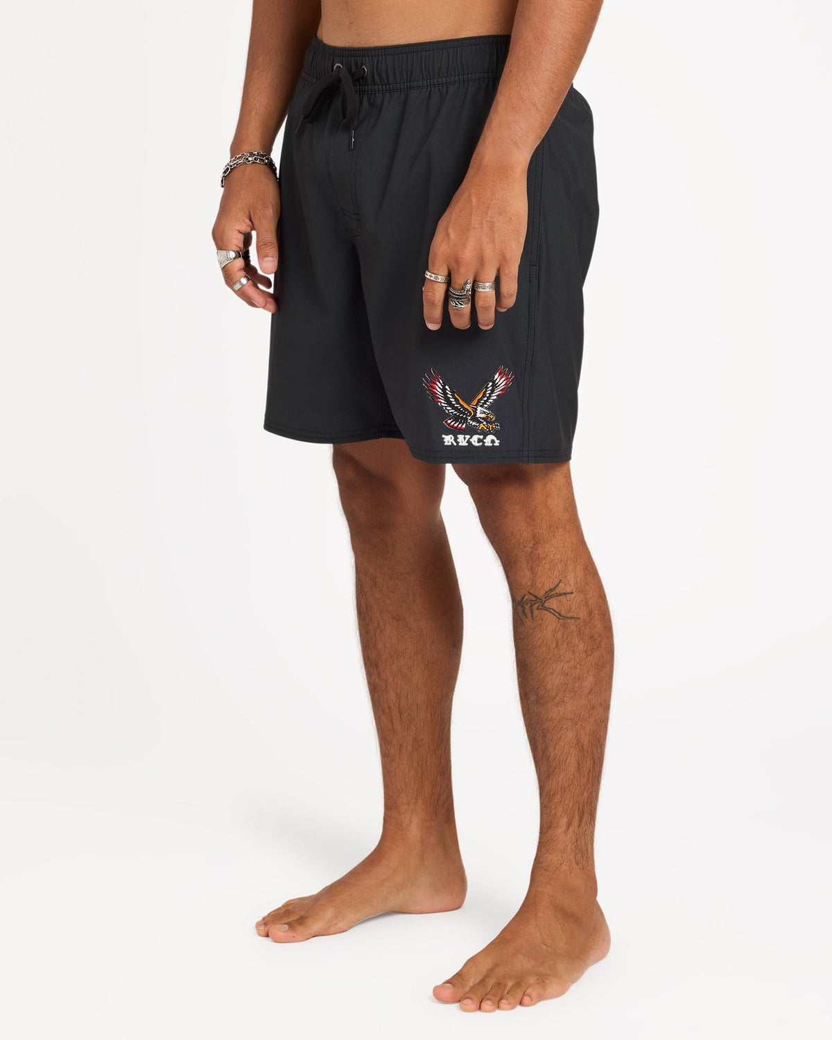 Mens Trad Eagle Boardshorts Pirate Black - Image 3