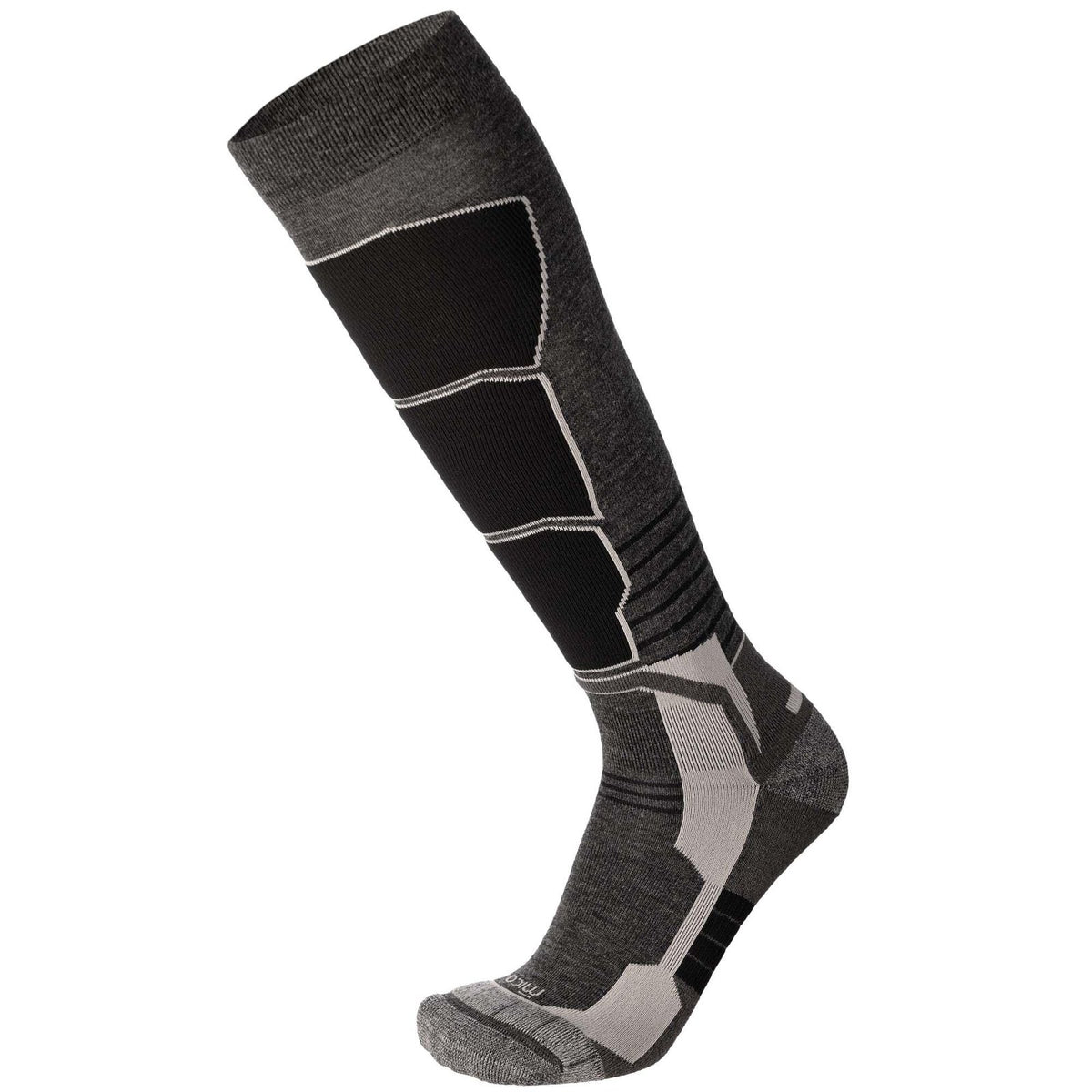 Medium Weight Superthermo Natural Merino Ski Socks Anthracite Mel - Image 3