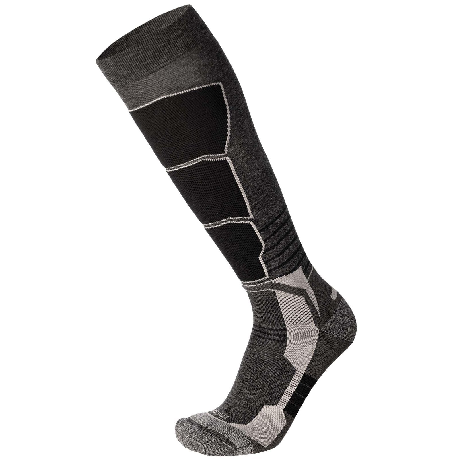 Medium Weight Superthermo Natural Merino Ski Socks Anthracite Mel - Image 3