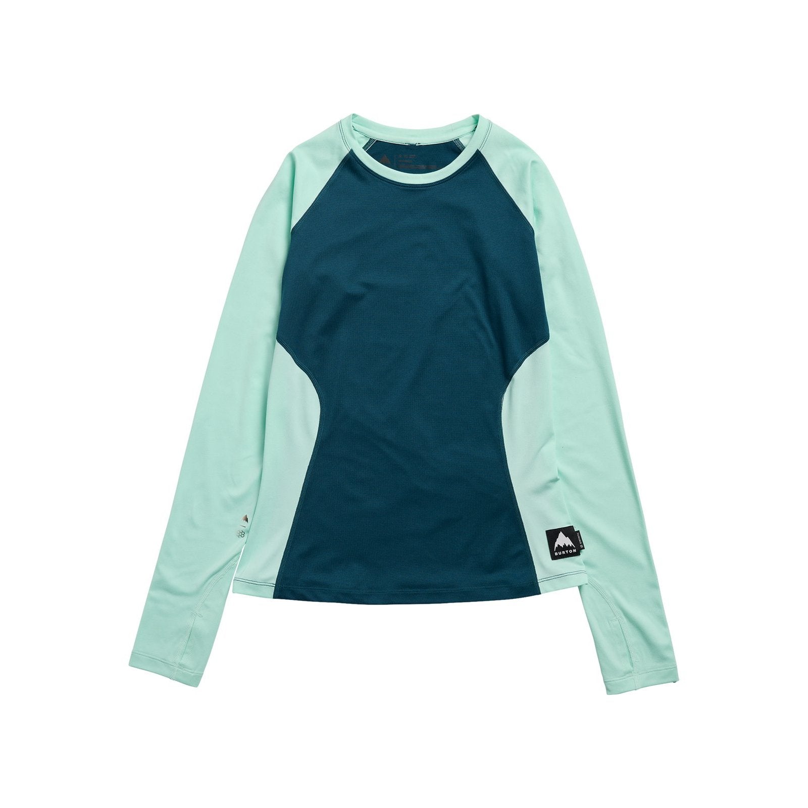 Womens Synthetic Midweight Base Layer Crew Atlantic Teal/Spring Frost - Image 3