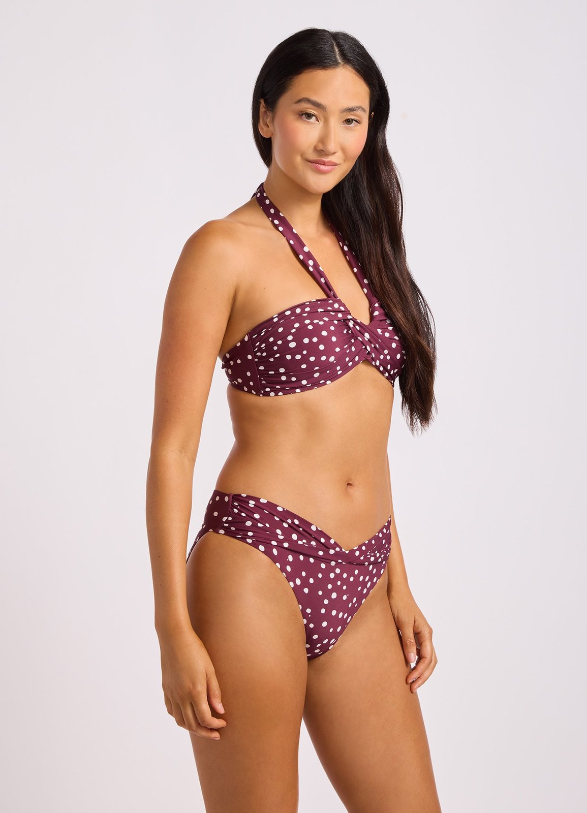Dolce Dot Twist Band Mini Hipster Dark Burgundy - Image 3