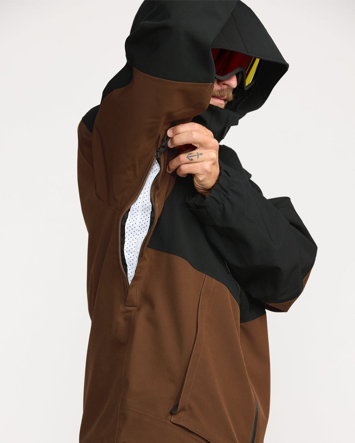 Mens Brighton Full Zip Jacket Brown - Image 3