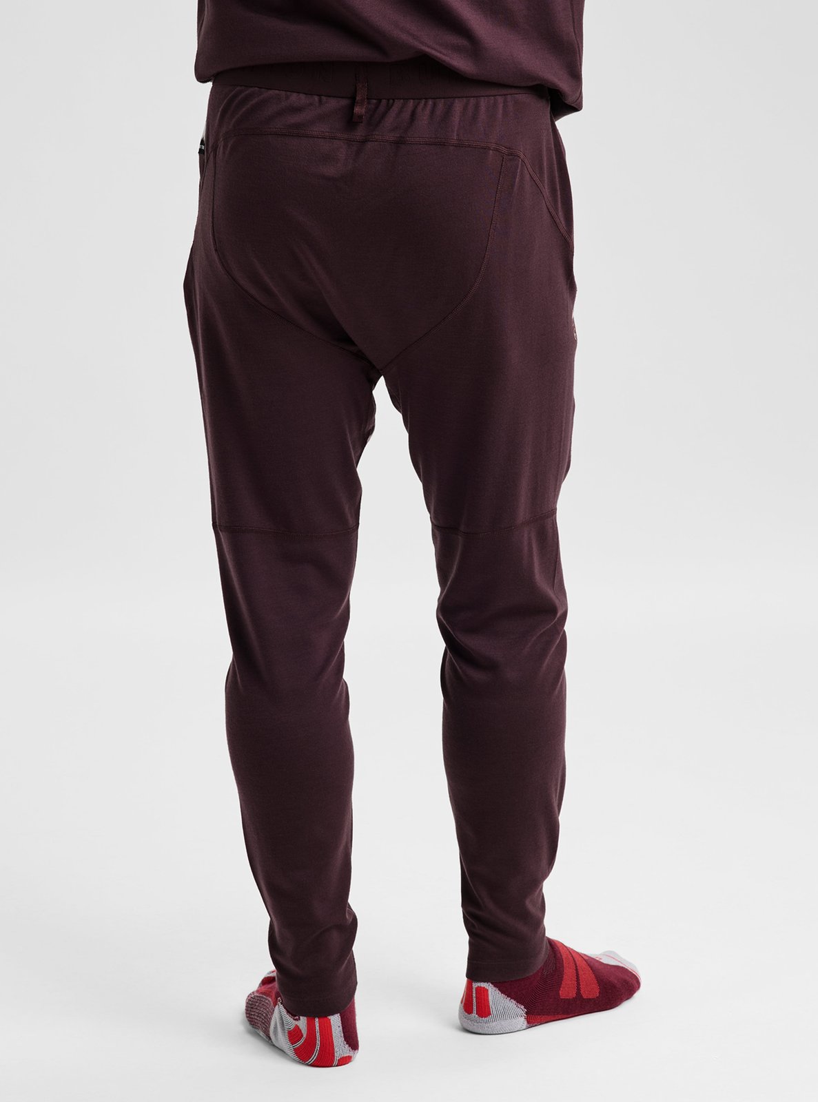 Mens Merino Blend Midweight Base Layer Pants Bear Hug Brown - Image 3