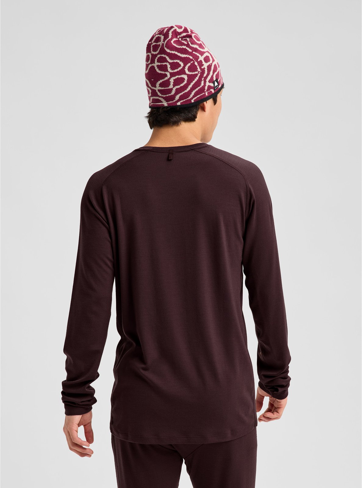 Mens Merino Blend Midweight Base Layer Crew Bear Hug Brown - Image 3