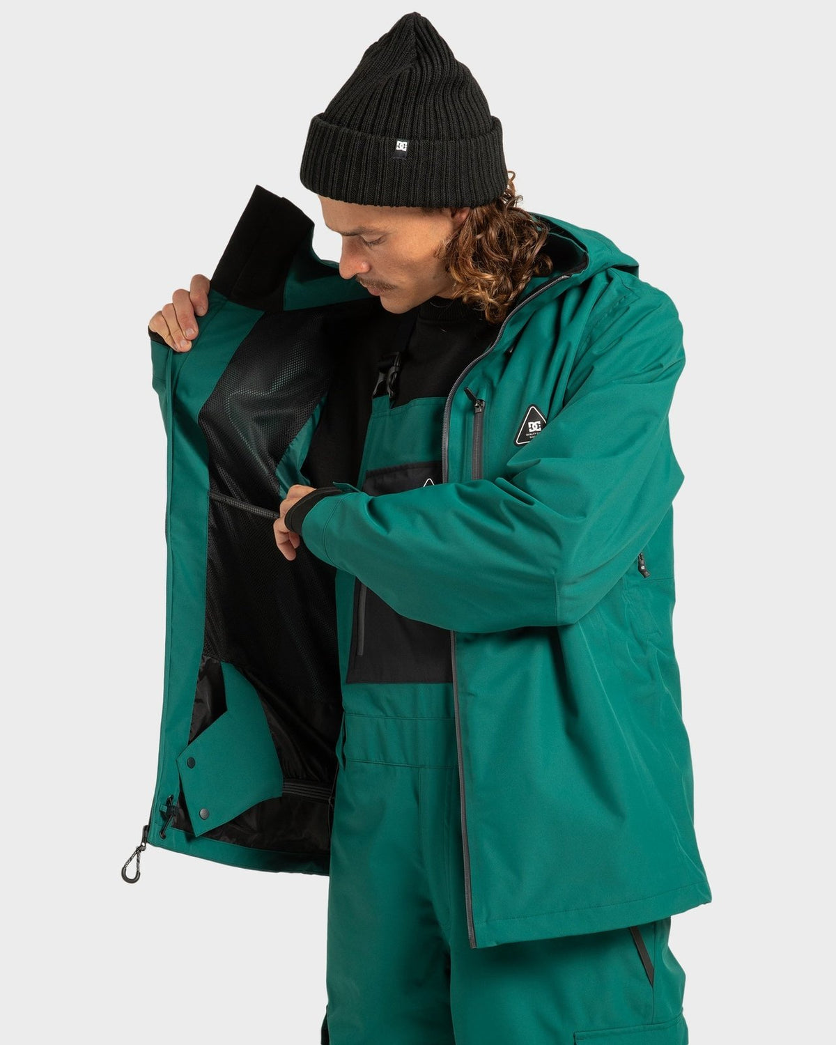 Mens Basis 30K Snowboard Jacket Deep Teal - Image 3