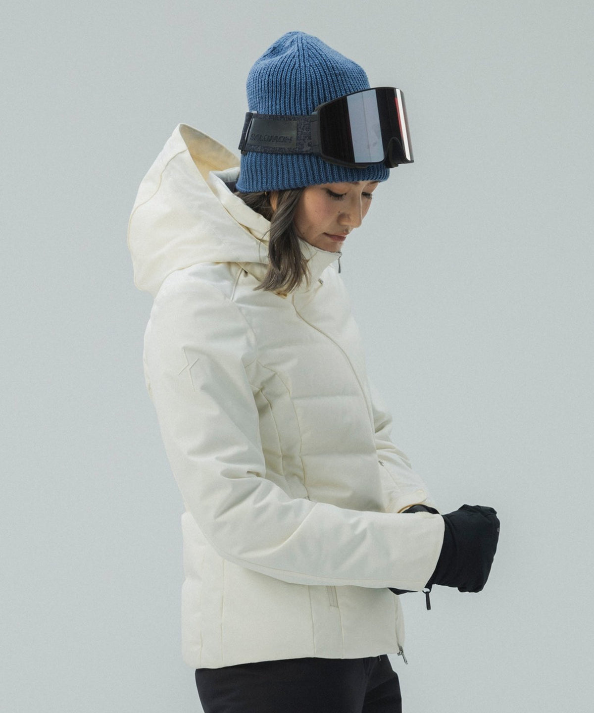 Womens Seamless Down Jacket Off White - Image 3