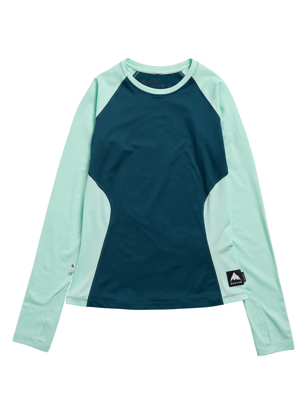 Womens Synthetic Midweight Base Layer Crew Atlantic Teal/Spring Frost - Image 3