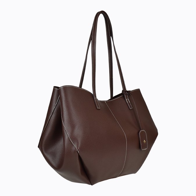 Willa Bag Choc Pebble / Gold - Image 3