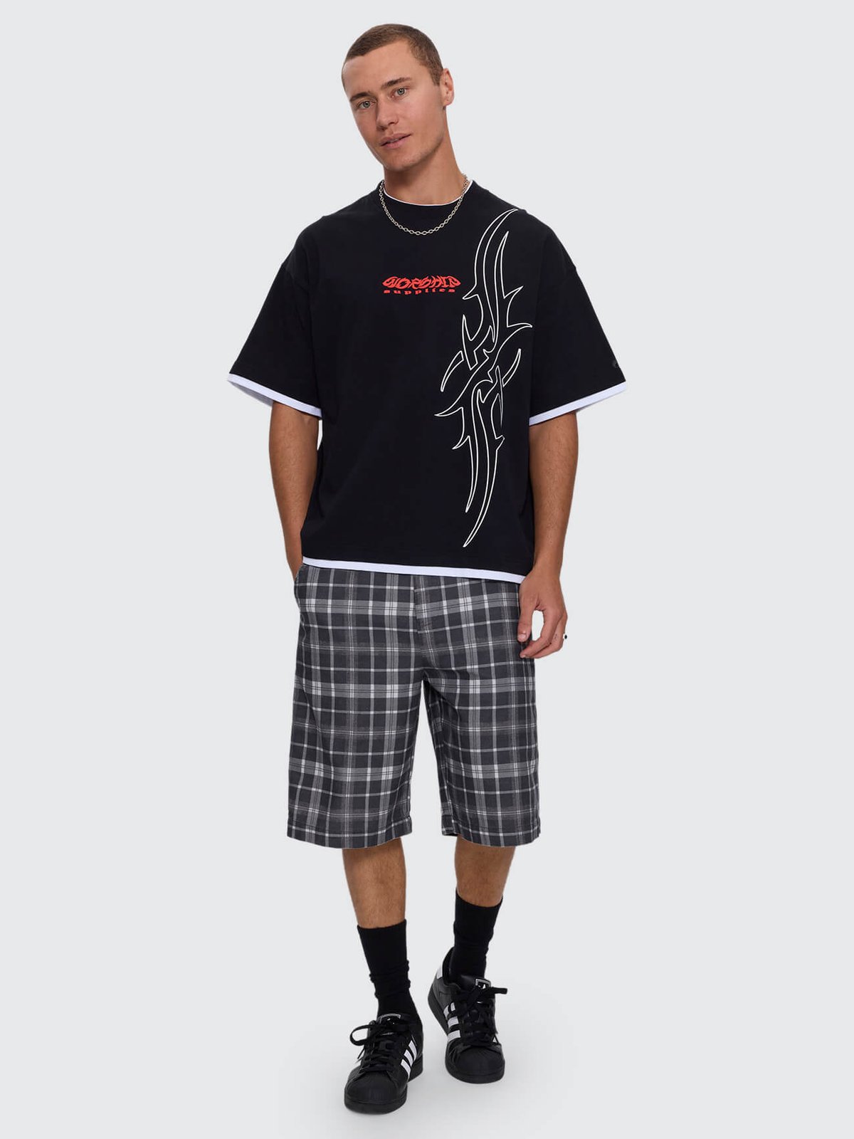 Pitted Box Crop Layer Tee Black - Image 3