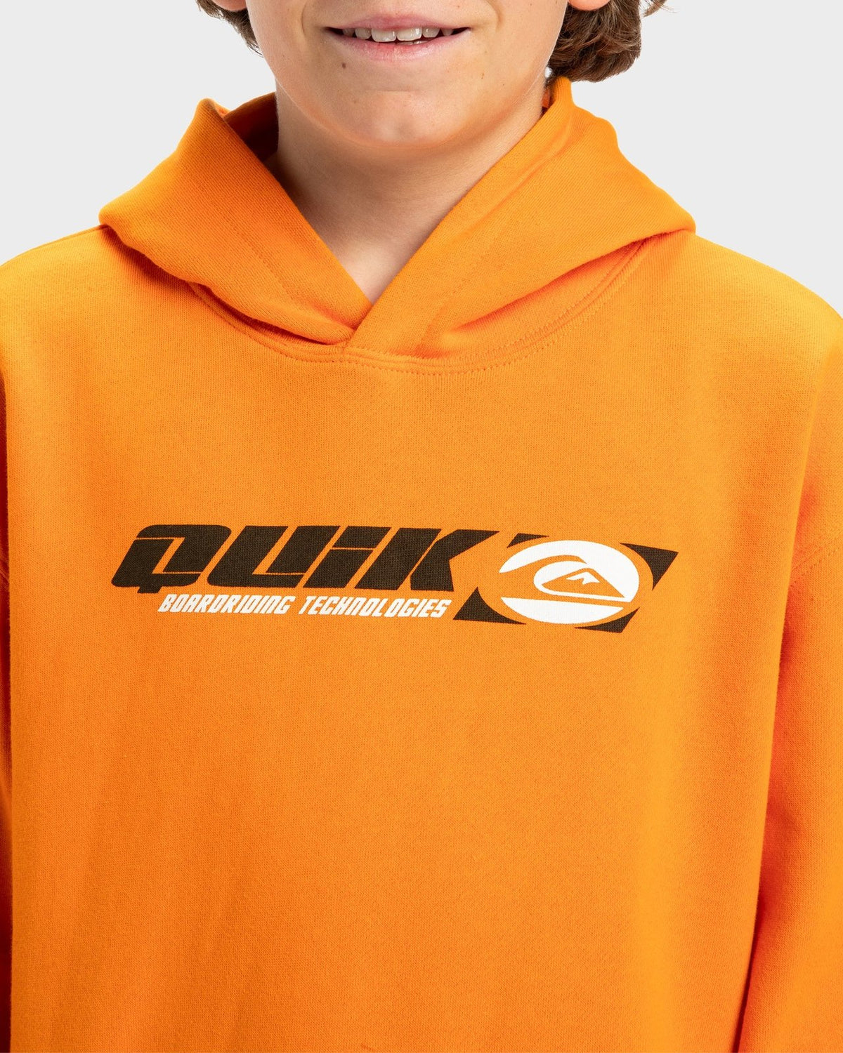 Boys Stencil Pullover Hoodie Orange Pepper - Image 3
