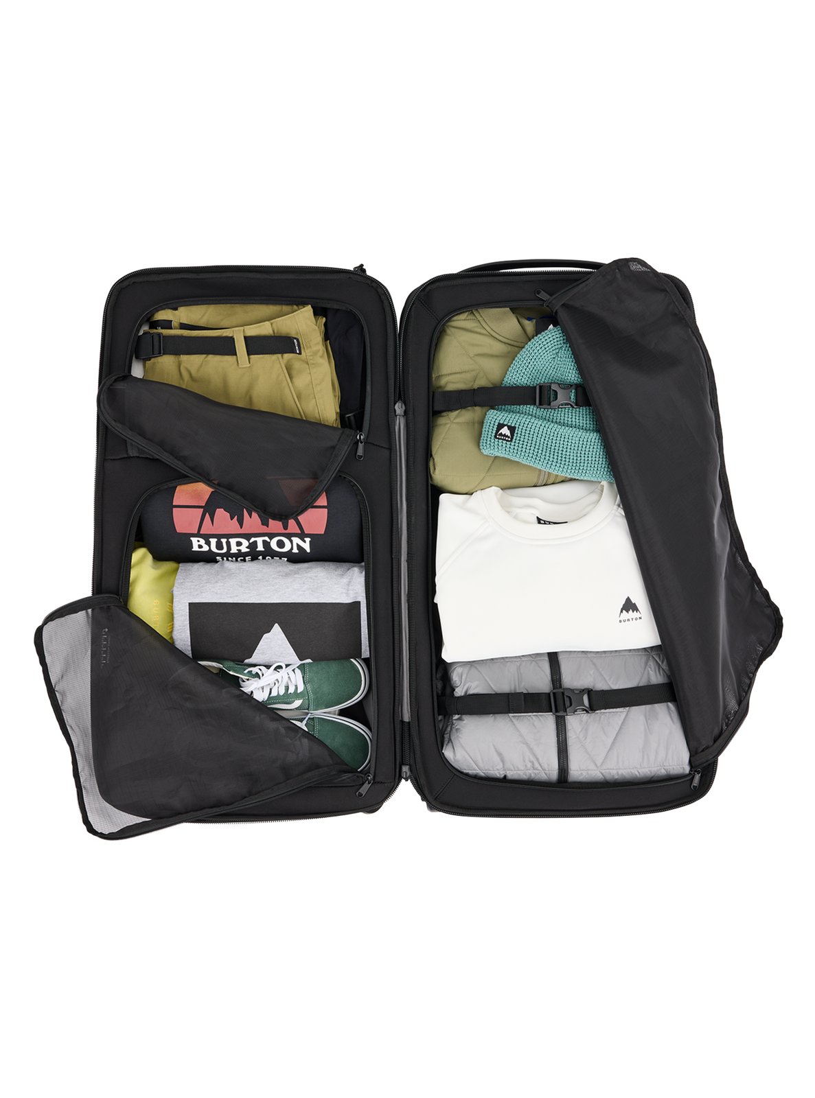 4 Wheel Double Deck 86L Travel Bag True Black - Image 3