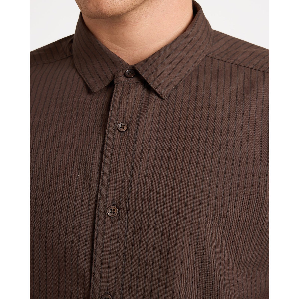 Mens Harmony Emblem Short Sleeve Shirt Chocolate Brown - Image 4