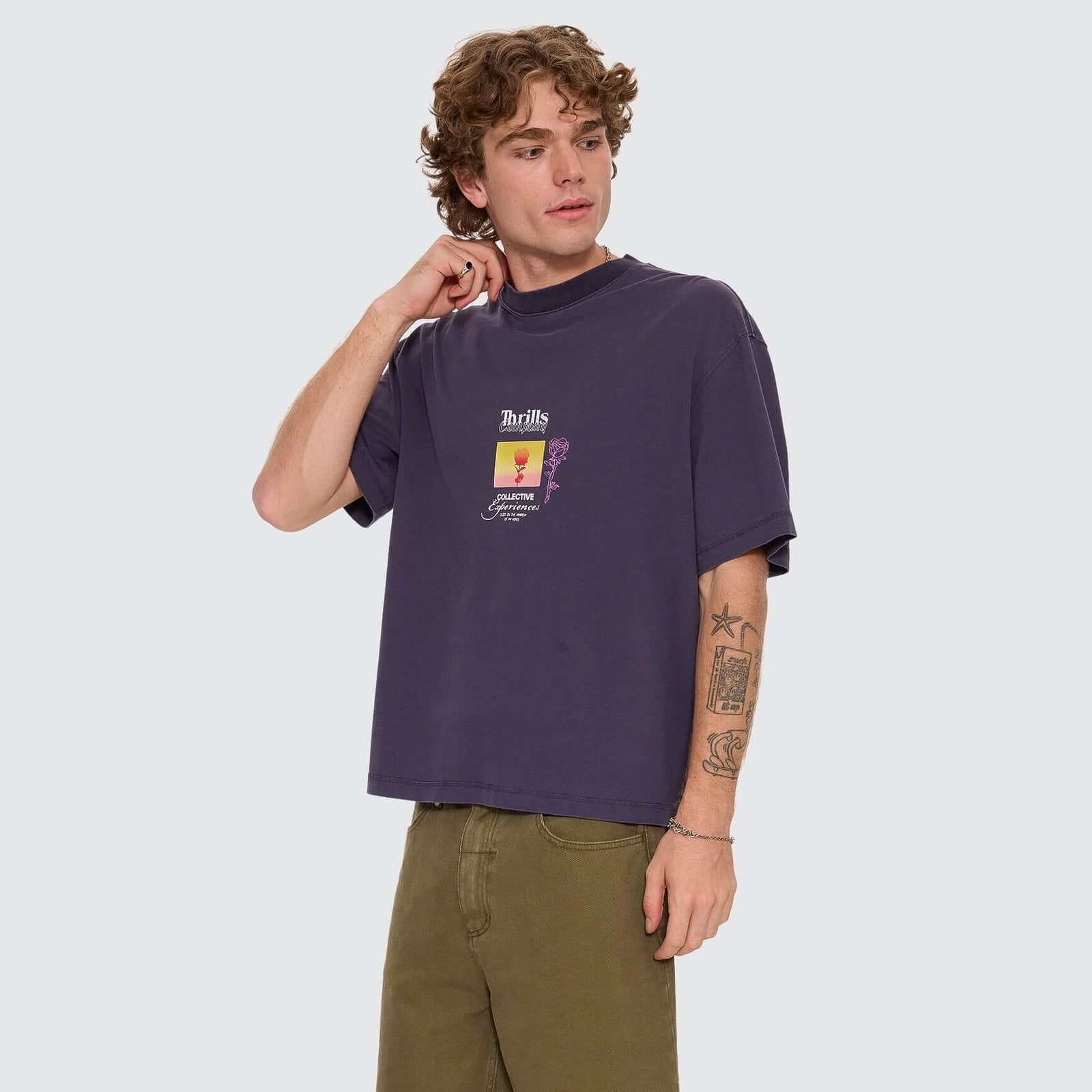 Collective Experiences Box Crop Tee Graphite - Image 4