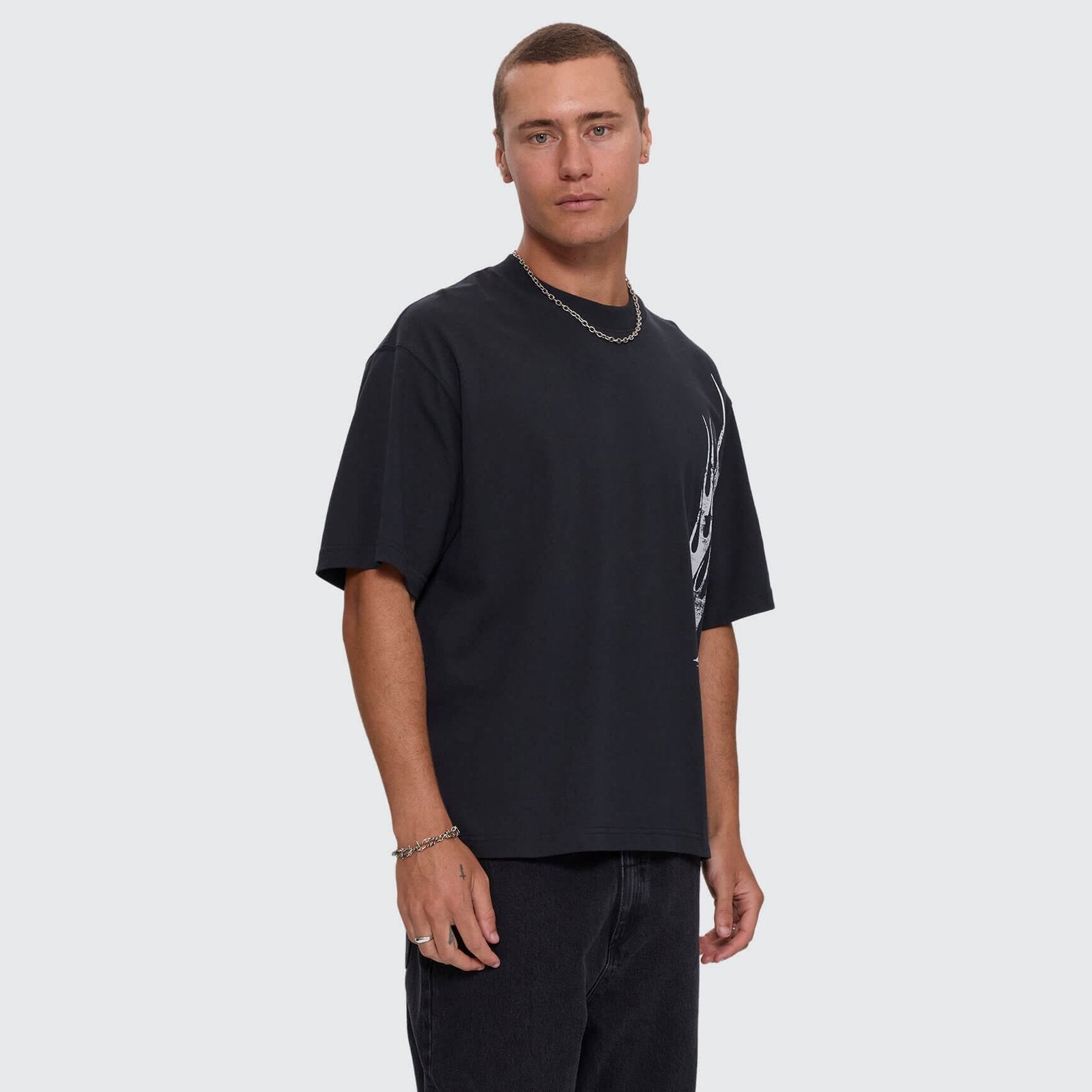 Matter Of Flame Box Crop Tee Faded Black - Image 4