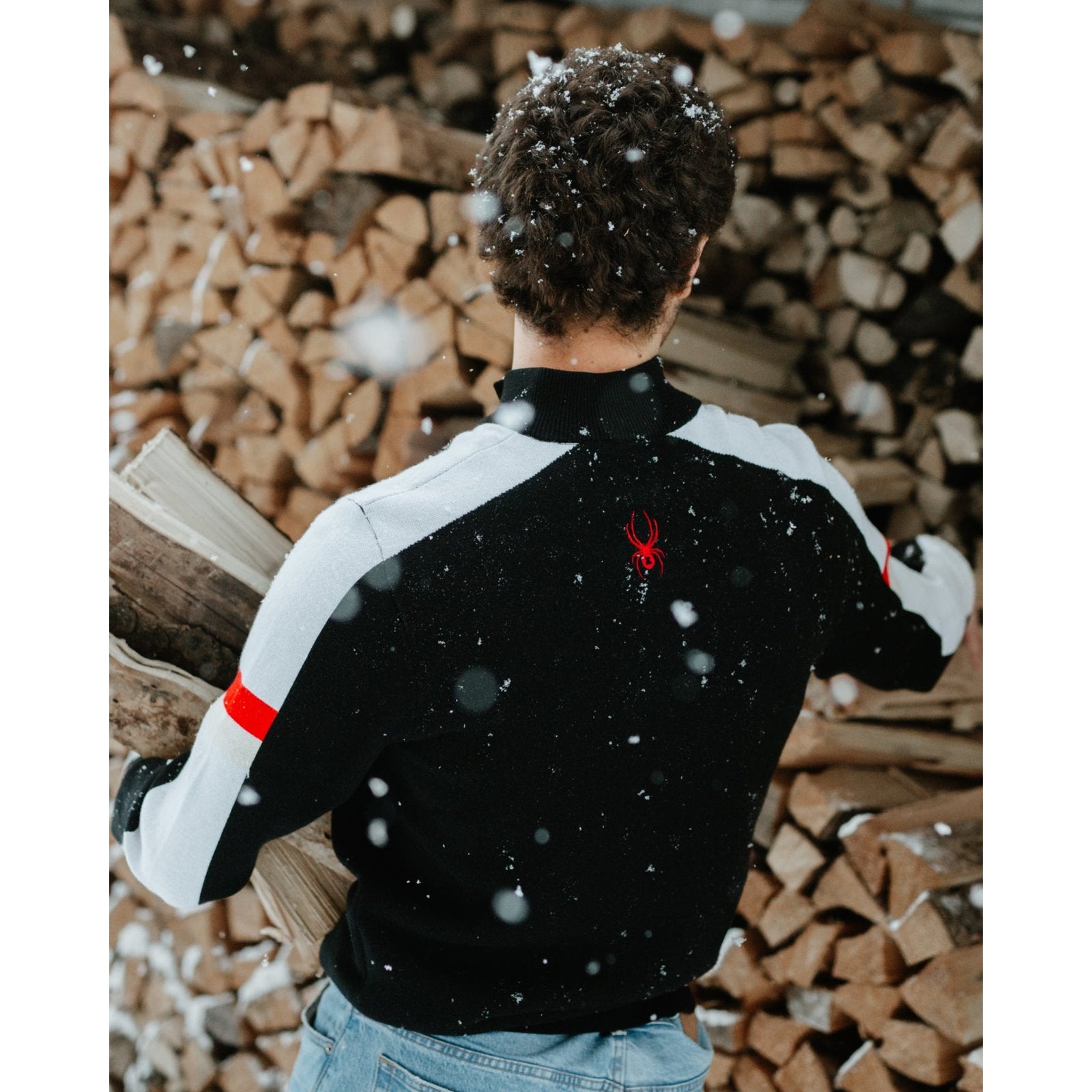Mens Verbier Quarter Zip Sweater Black - Image 4