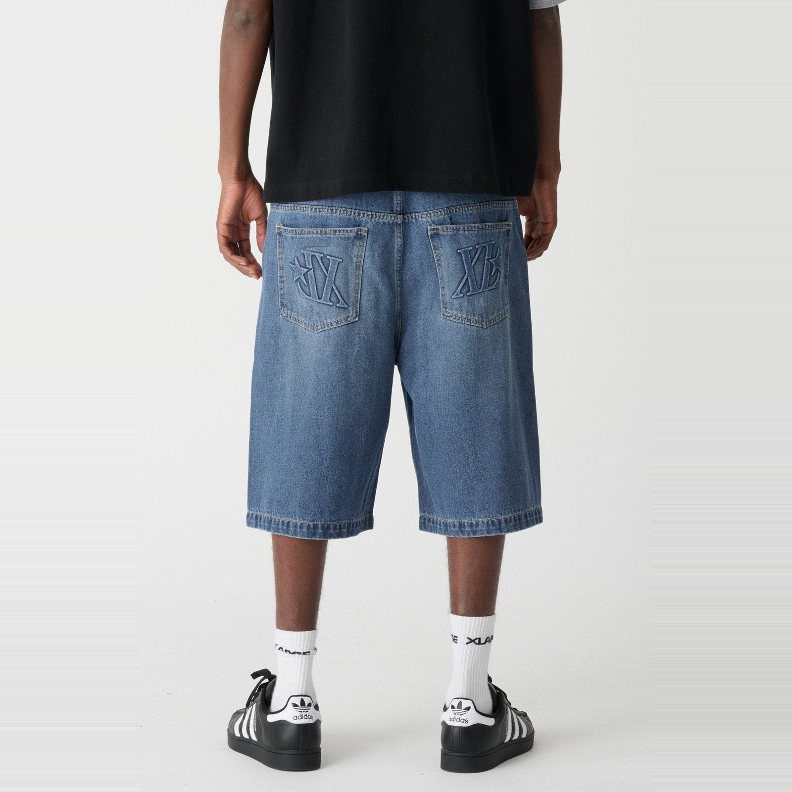 Embossed Baggy Denim 91 Shorts Blue Indigo - Image 4