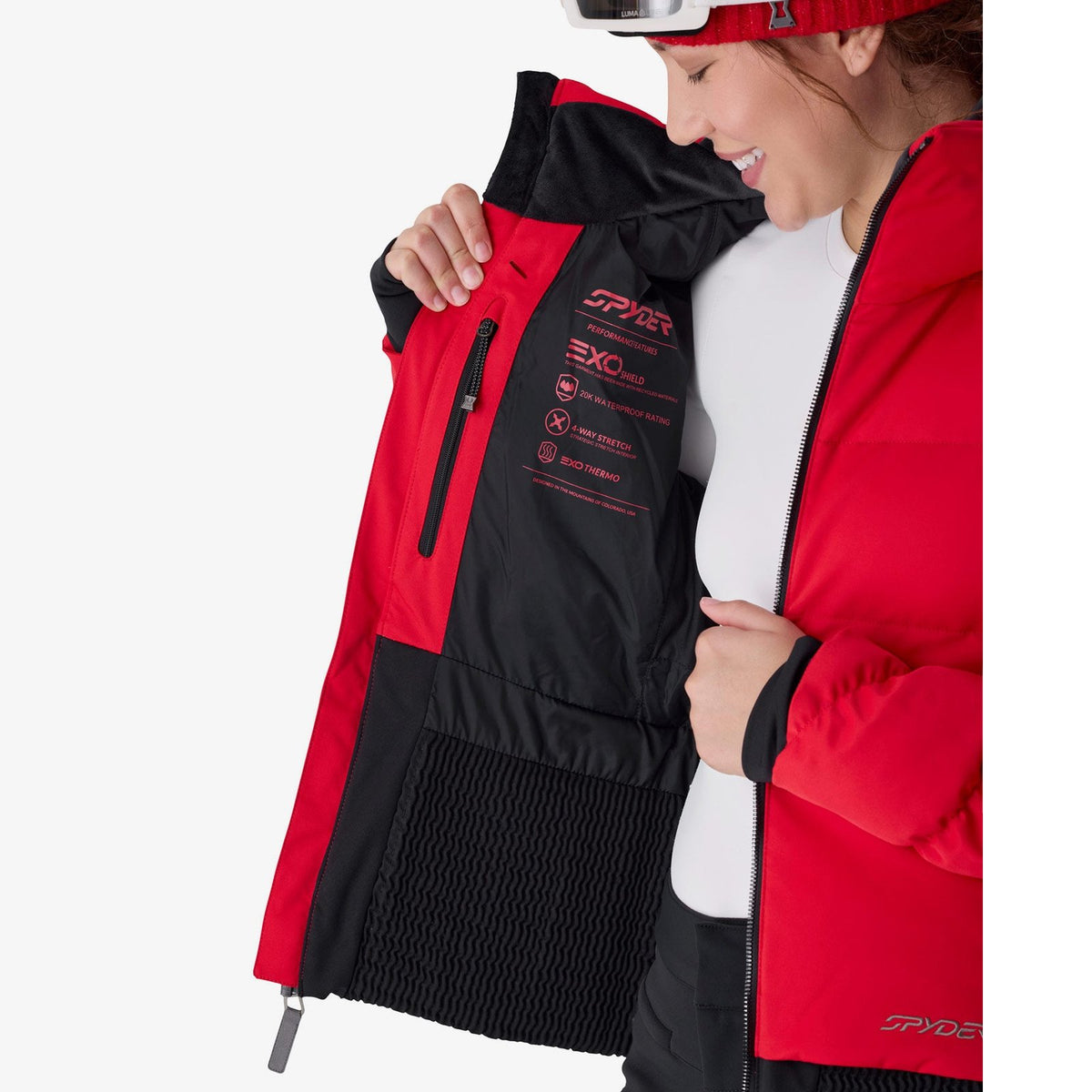 Womens Haven Jacket Spyder Red - Image 4