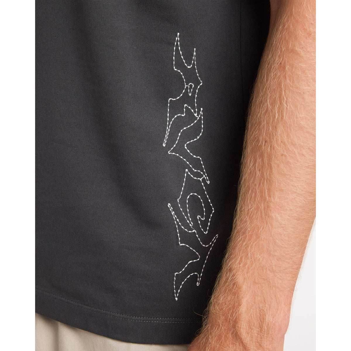 Mens Stitch Raglan T Shirt Pirate Black - Image 4