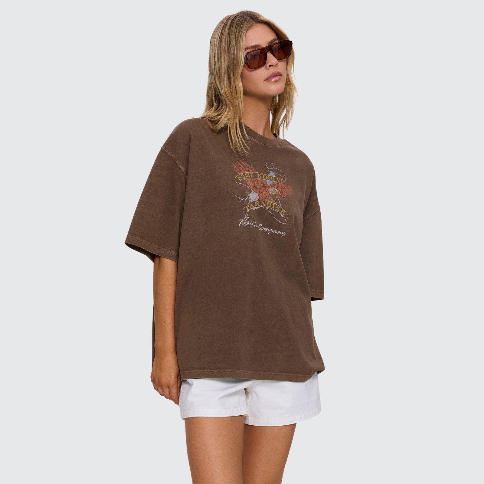 Banner Of Strength Oversized Tee Cocoa - Image 4