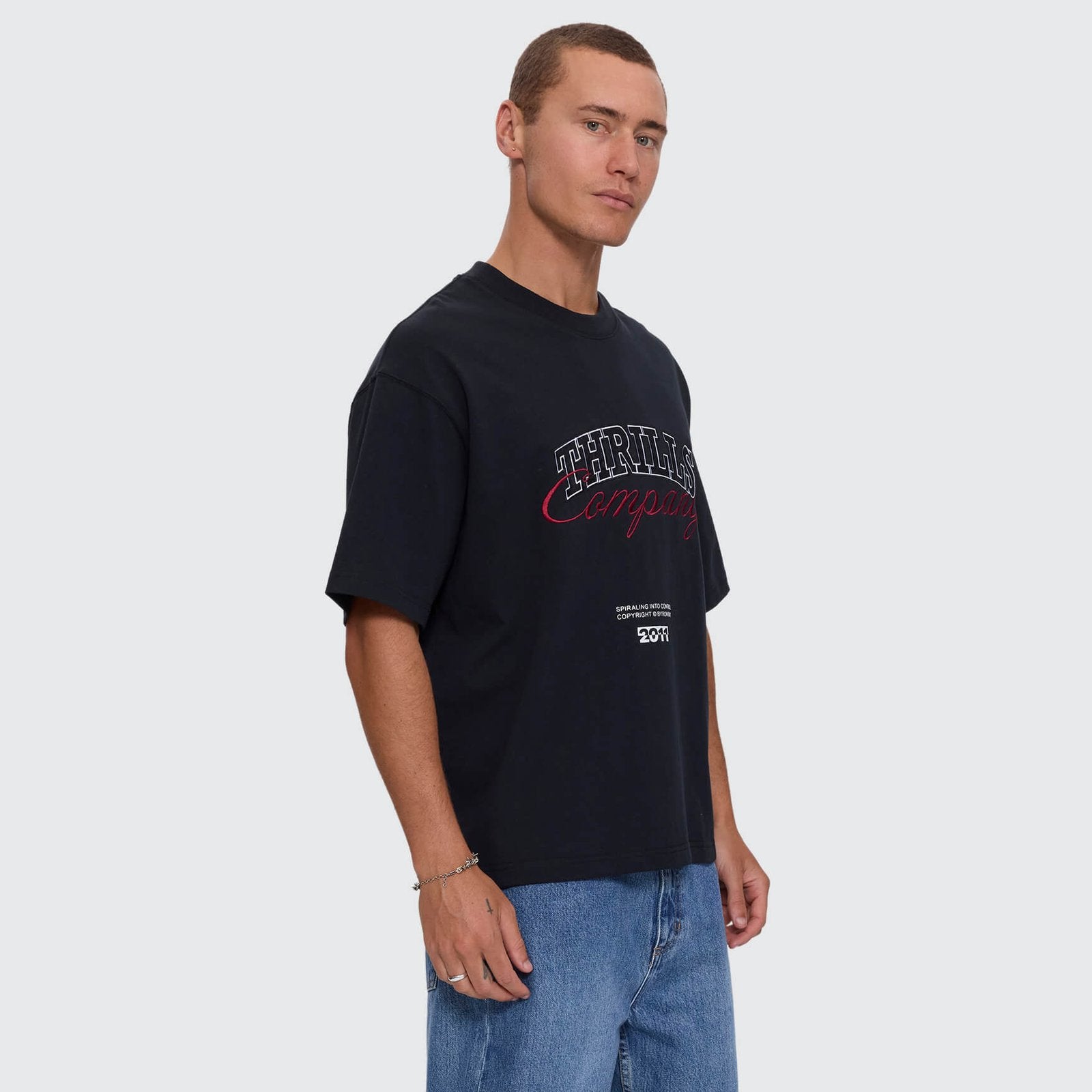 Spiraling Box Crop Tee Washed Black - Image 4
