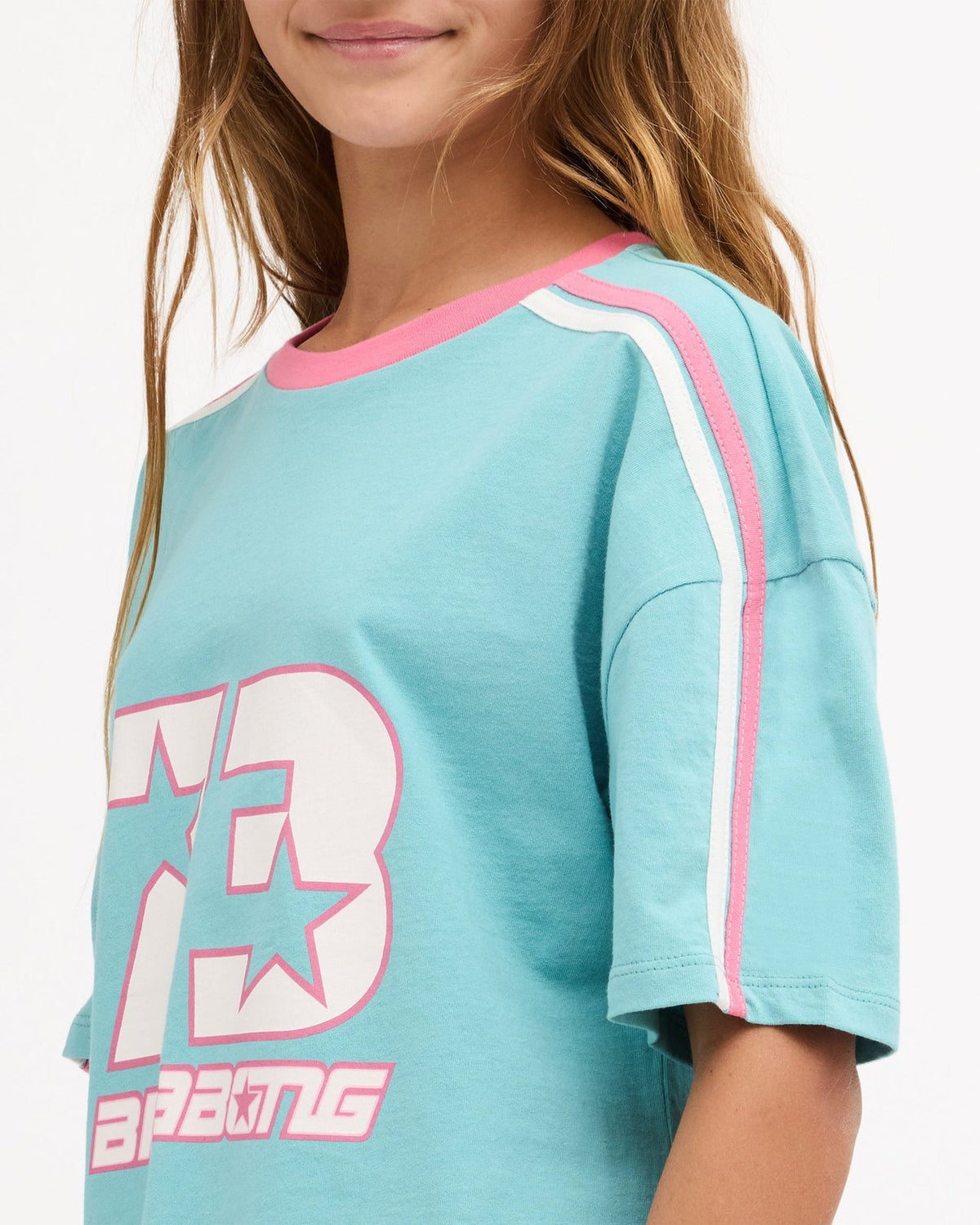 Girls Billa Star Oversized T-Shirt Misty Blue - Image 4