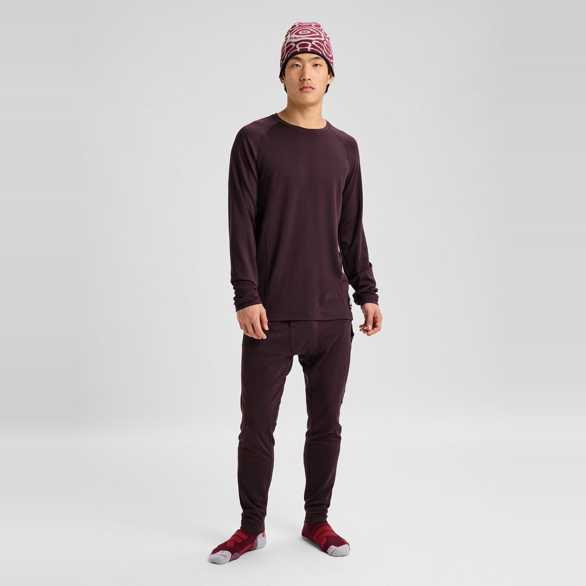 Mens Merino Blend Midweight Base Layer Pants Bear Hug Brown - Image 4