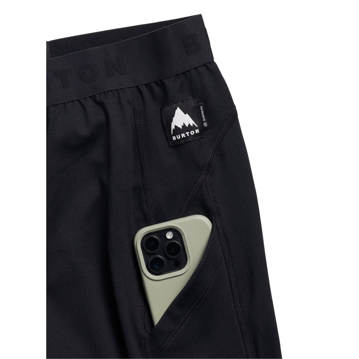 Mens Synthetic Midweight Base Layer Pants True Black - Image 4