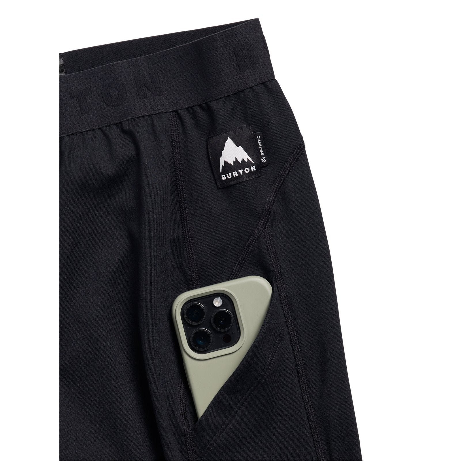 Mens Synthetic Midweight Base Layer Pants True Black - Image 4