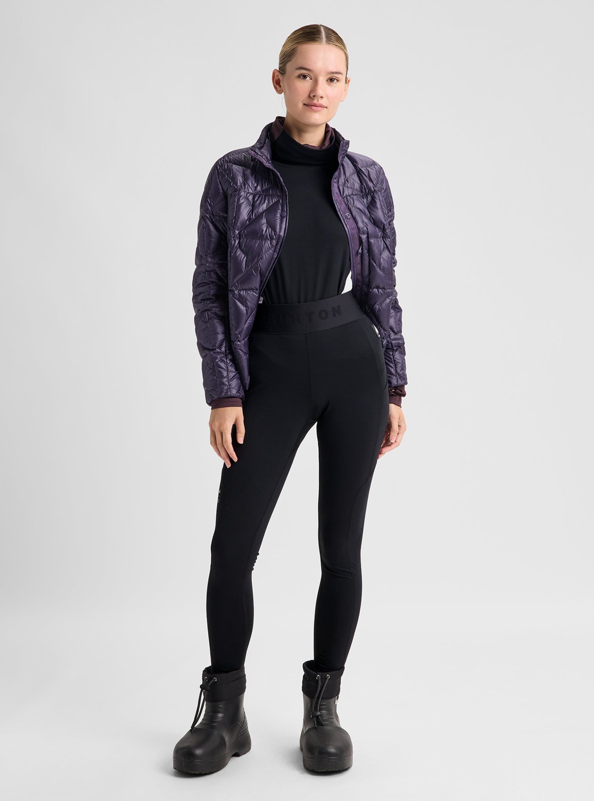 Womens Synthetic Midweight Base Layer Pants True Black - Image 4