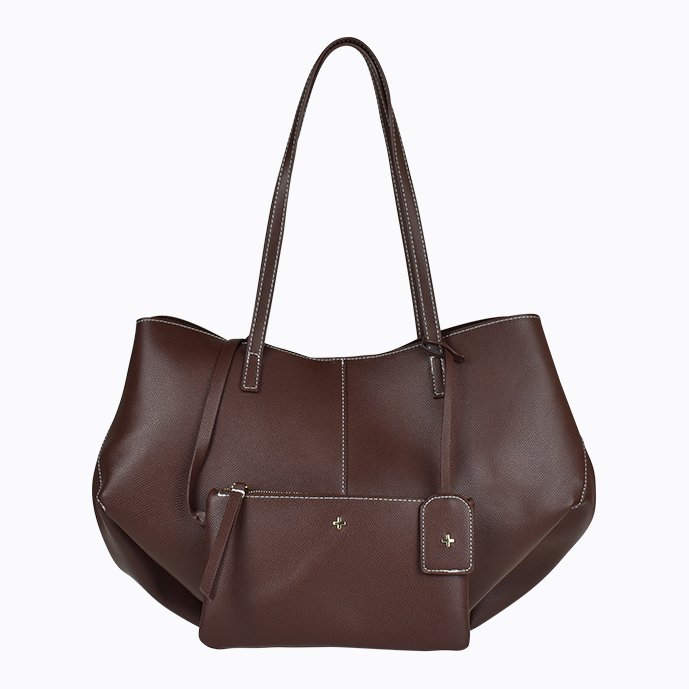 Willa Bag Choc Pebble / Gold - Image 4
