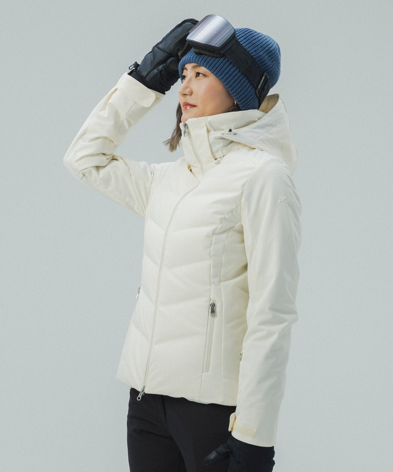 Womens Seamless Down Jacket Off White - Image 4
