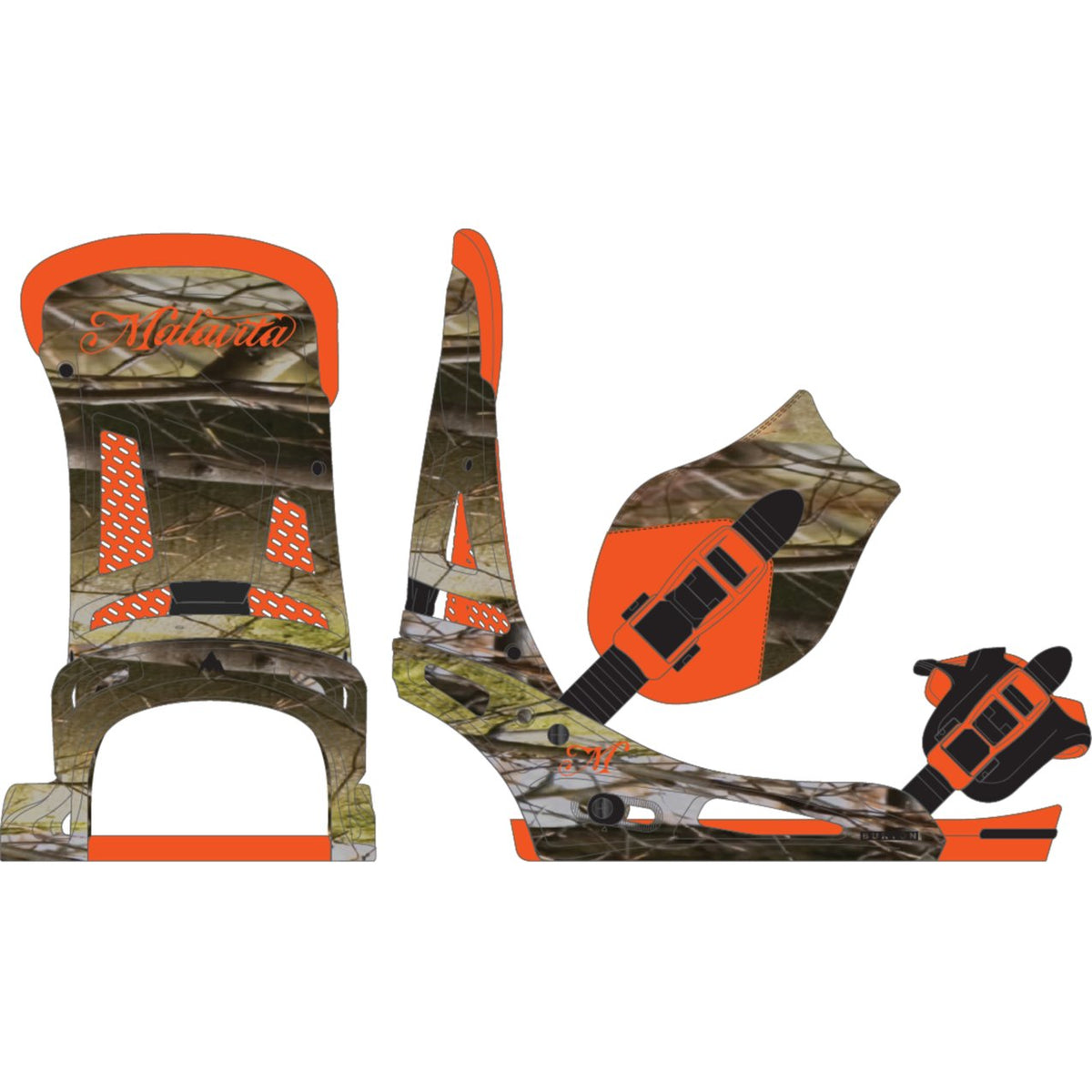 Mens Malavita X Snowboard Bindings Camo - Image 4