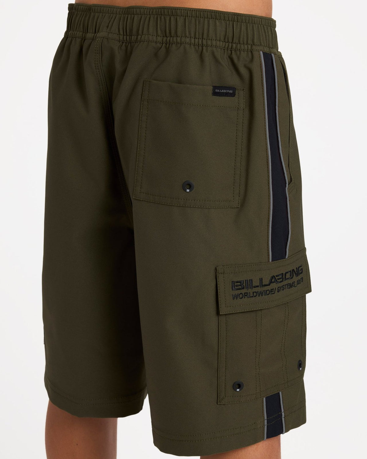 Boys Throw On 3.0 18" Black / Grey Board Shorts Forest - Image 4