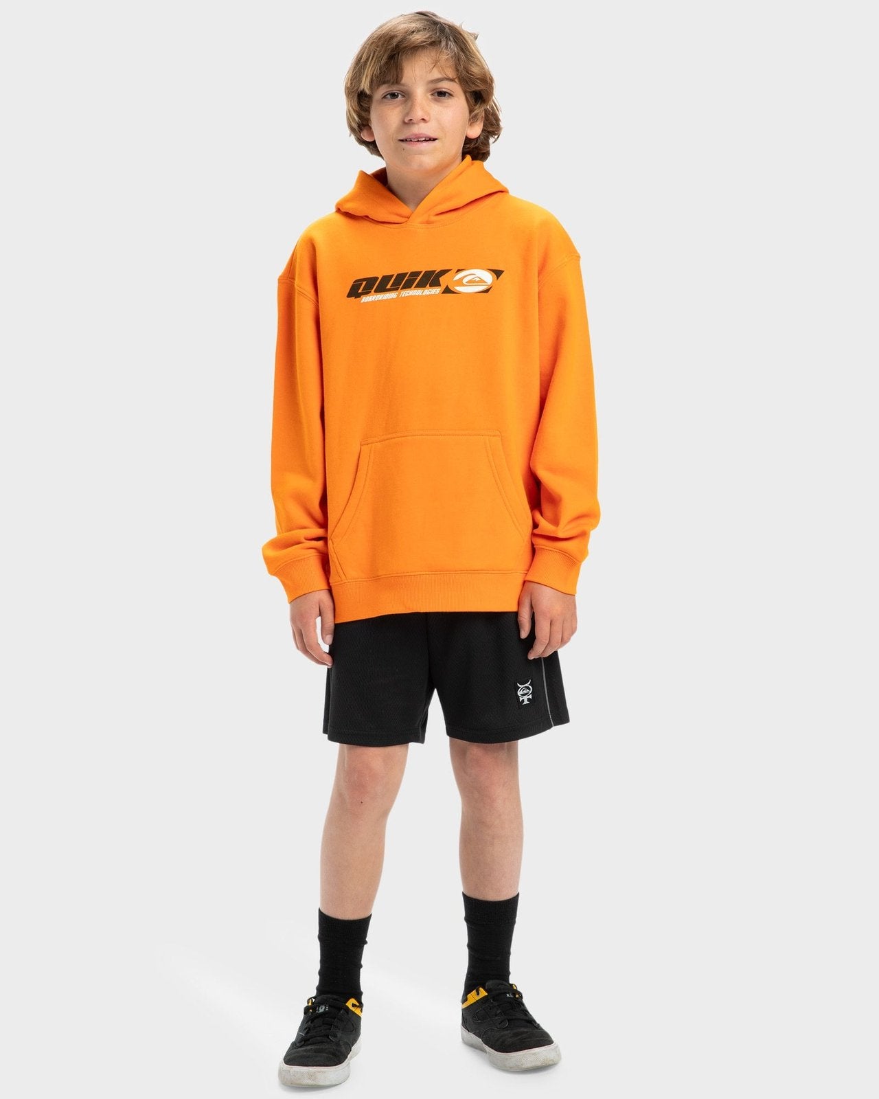 Boys Stencil Pullover Hoodie Orange Pepper - Image 4