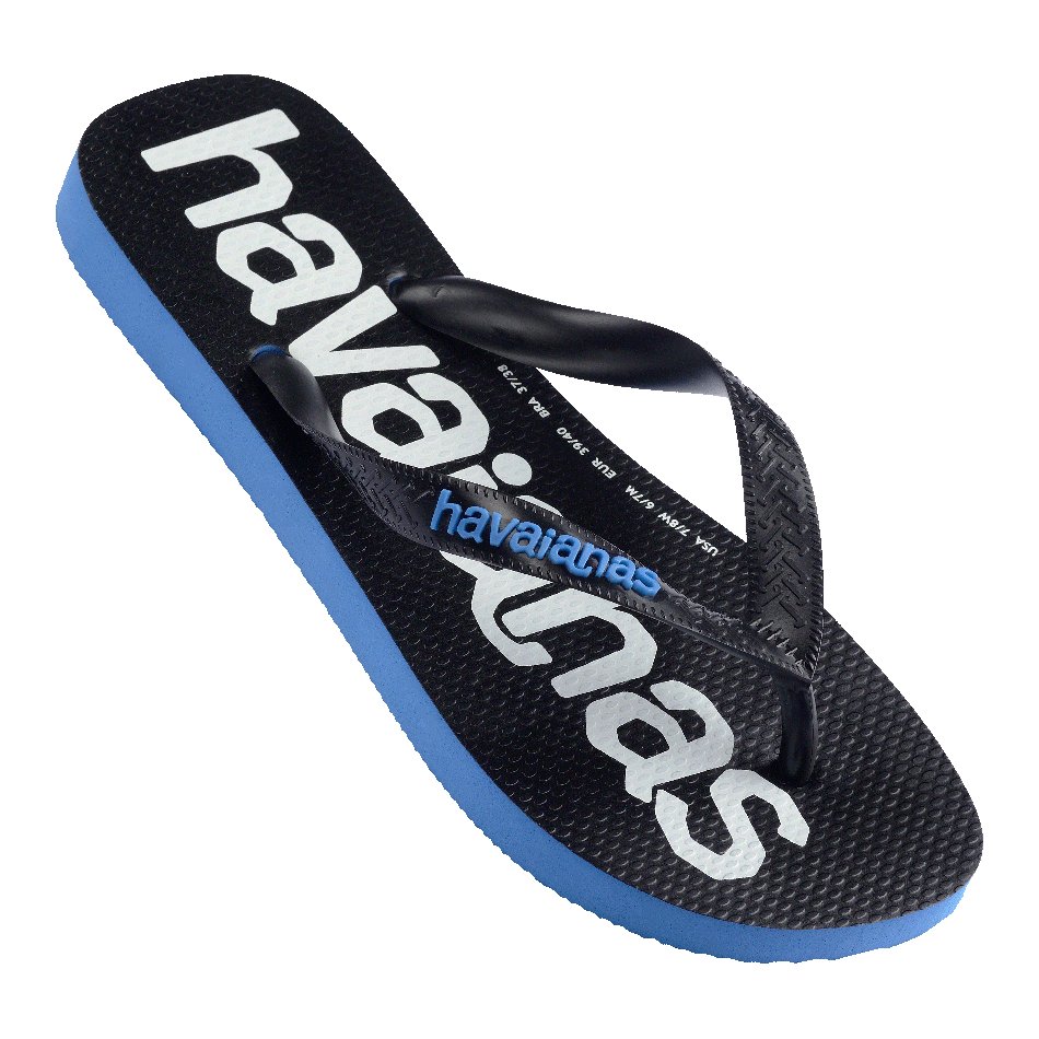 Top Logomania 2 Blue Thongs - Image 4