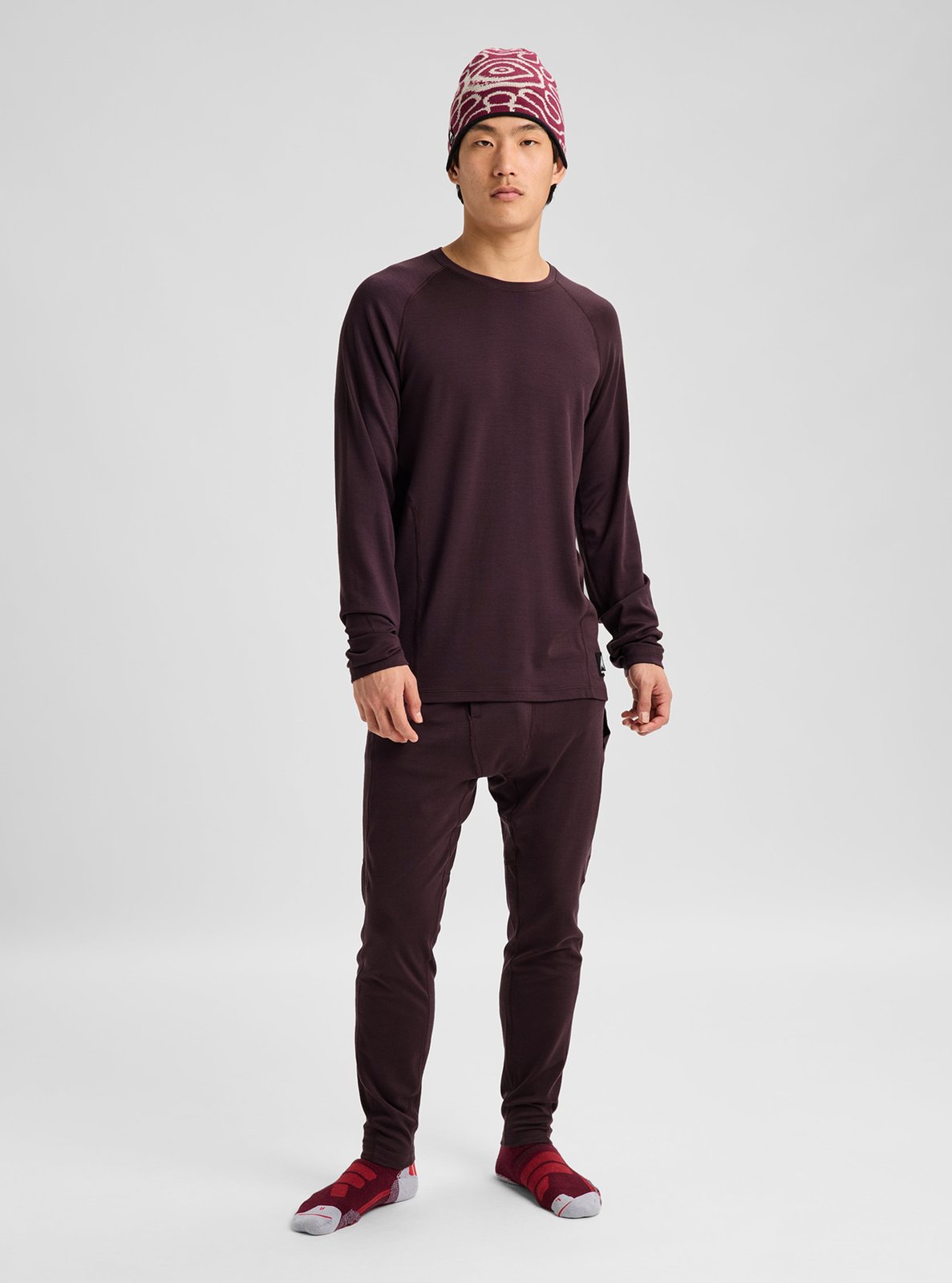 Mens Merino Blend Midweight Base Layer Pants Bear Hug Brown - Image 4