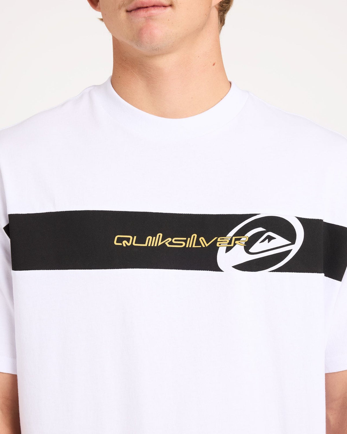 Mens Tilt Panel T-Shirt White - Image 4